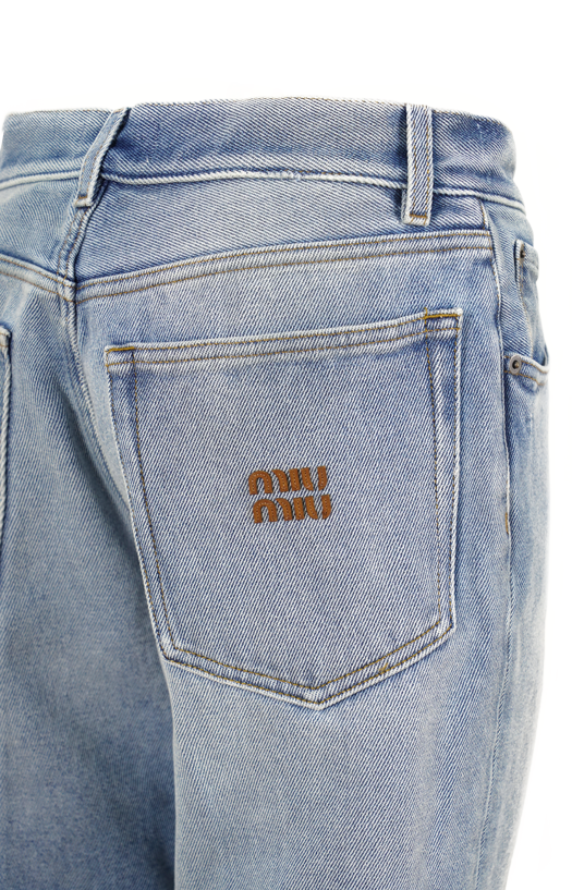 Washed Denim Five-Pocket Jeans