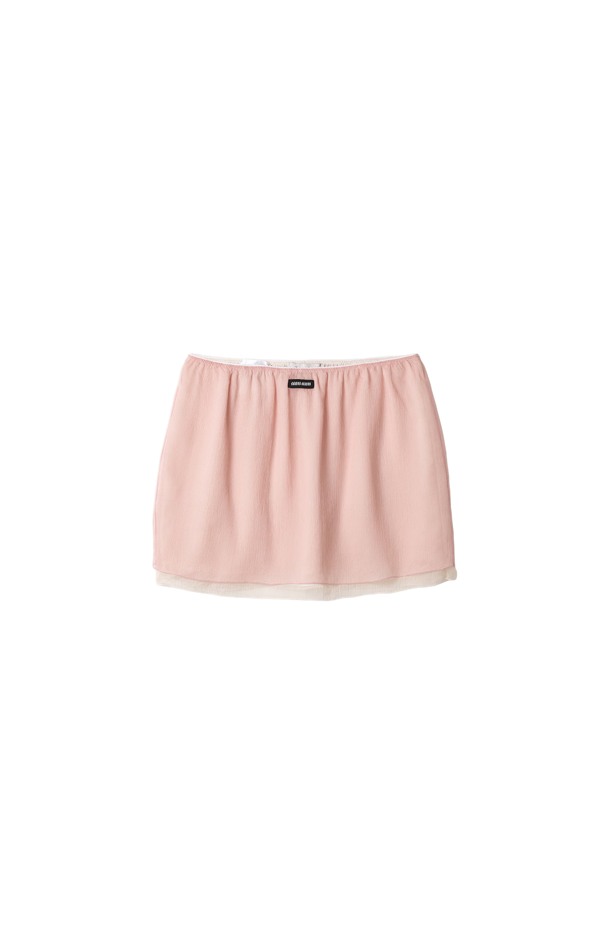 Miu Miu Chiffon Mini Skirt in Pink — front view