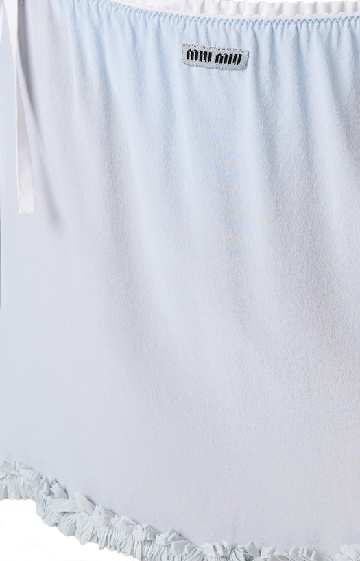 Miu Miu Crepe De Chine Miniskirt in Astro — product photo 2