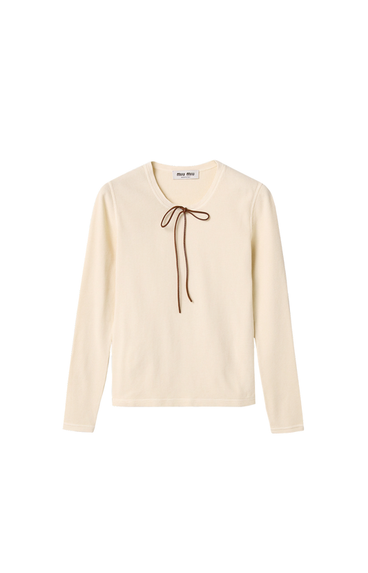 Cotton T-Shirt in Ecru
