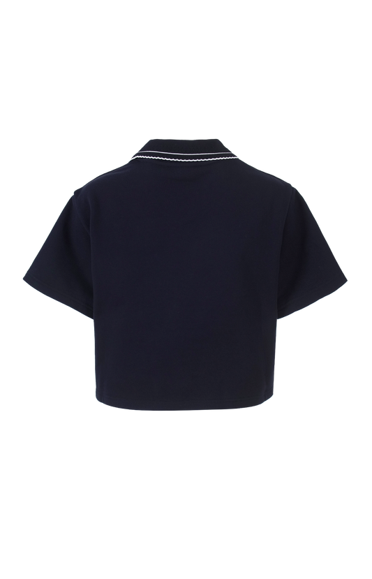 Cropped Cotton Fleece Sweatshirt