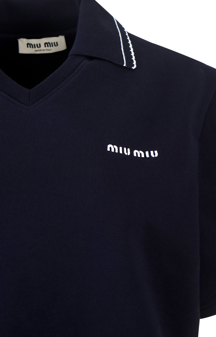 Cropped Cotton Fleece Sweatshirt