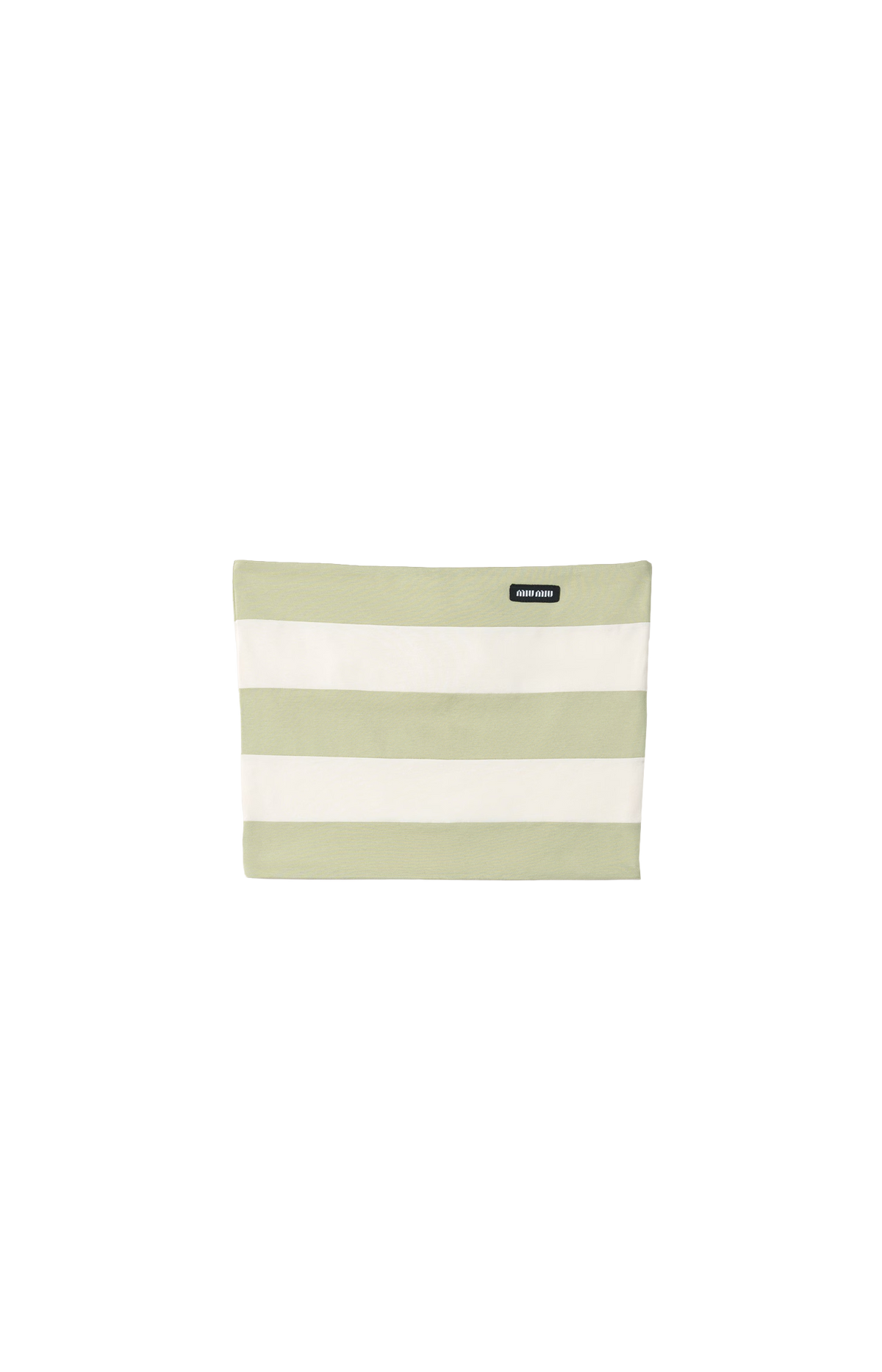 Miu Miu Striped Jersey Top in Pale Rose/Agave — front view