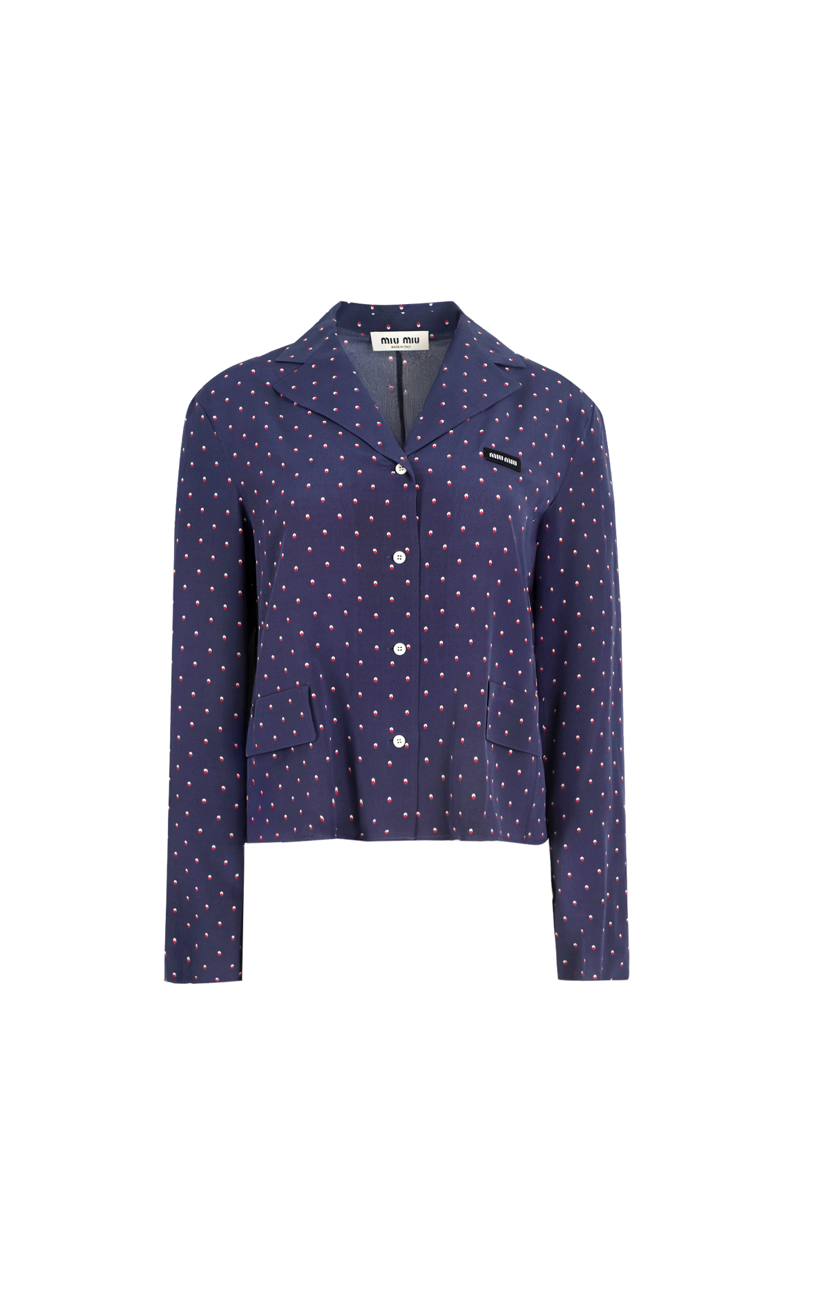Silk Polka Dot Shirt in Blue