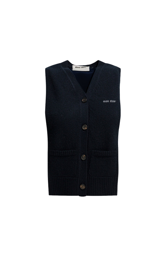 Cashmere cardigan vest