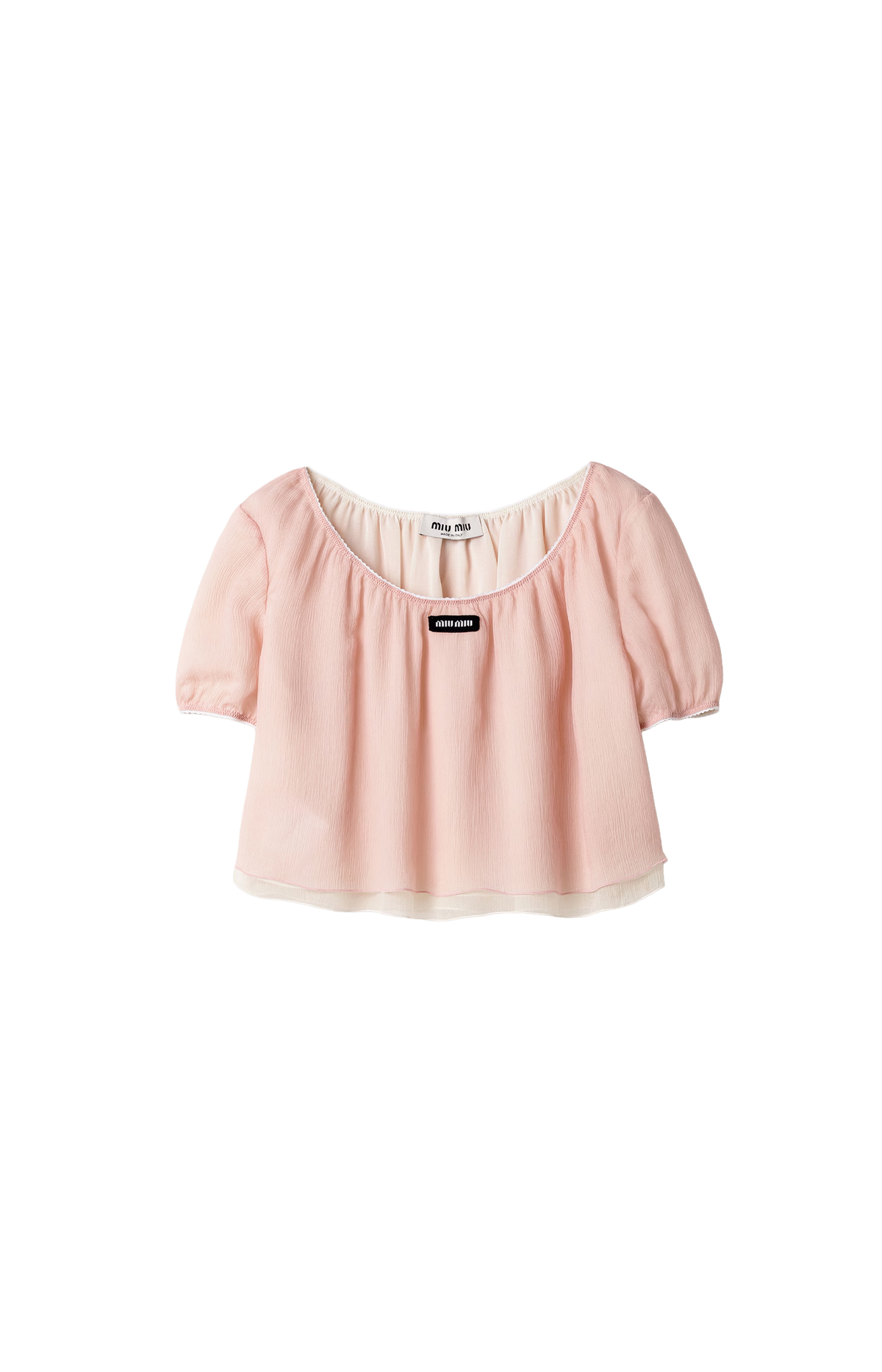 Miu Miu Chiffon Top in Pink — front view