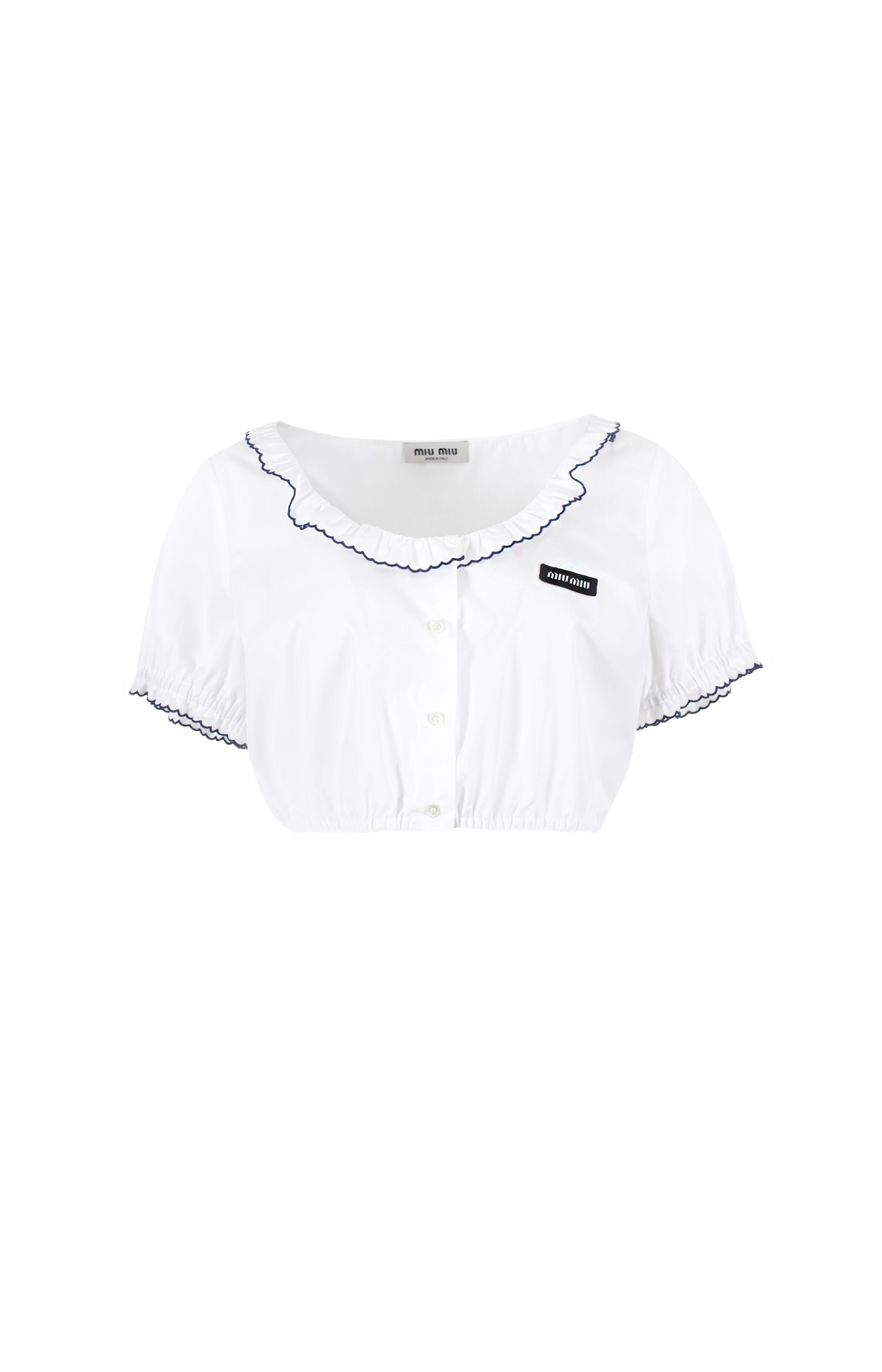 Embroidered Poplin Crop Top