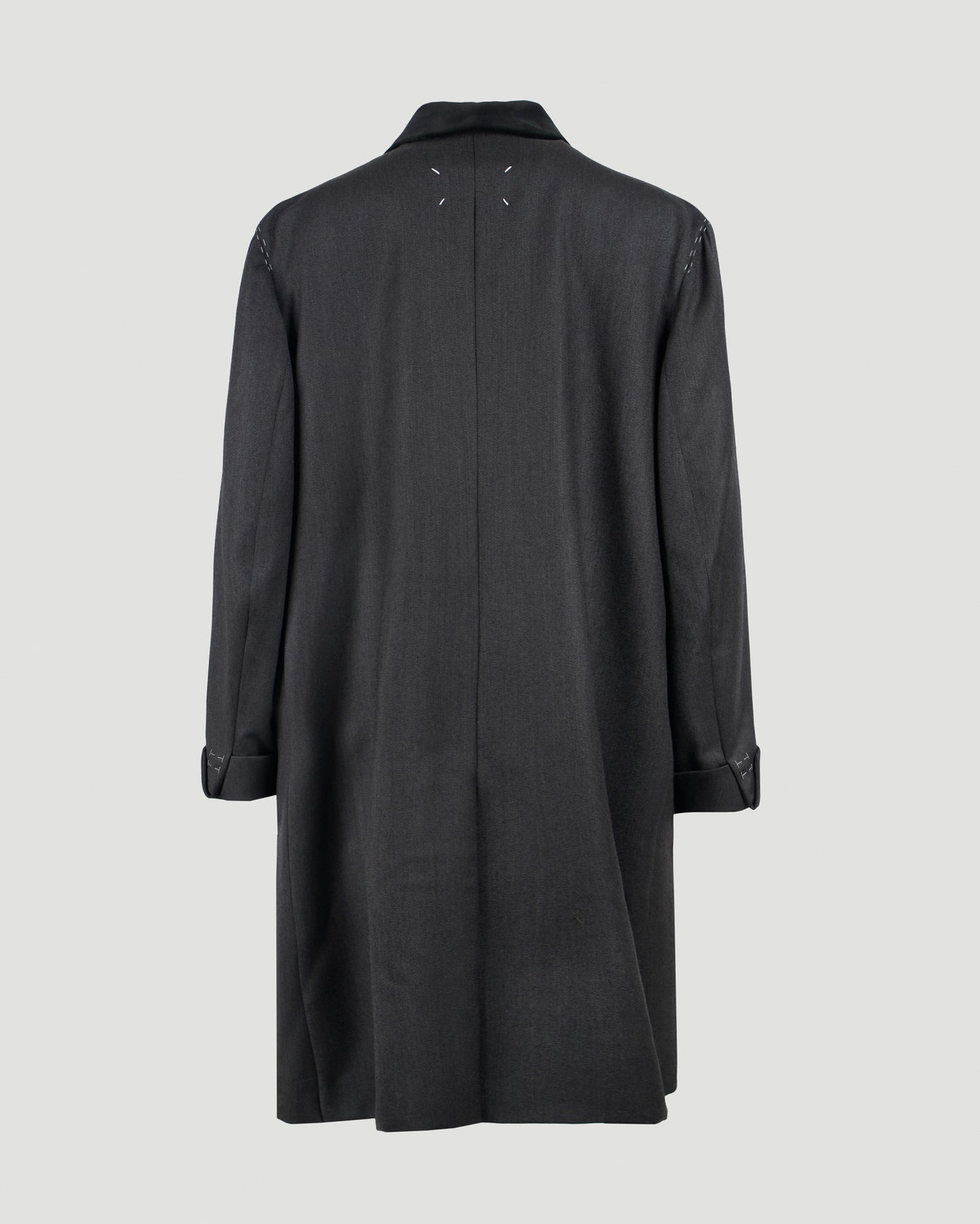 Work-in-progress wool coat in black