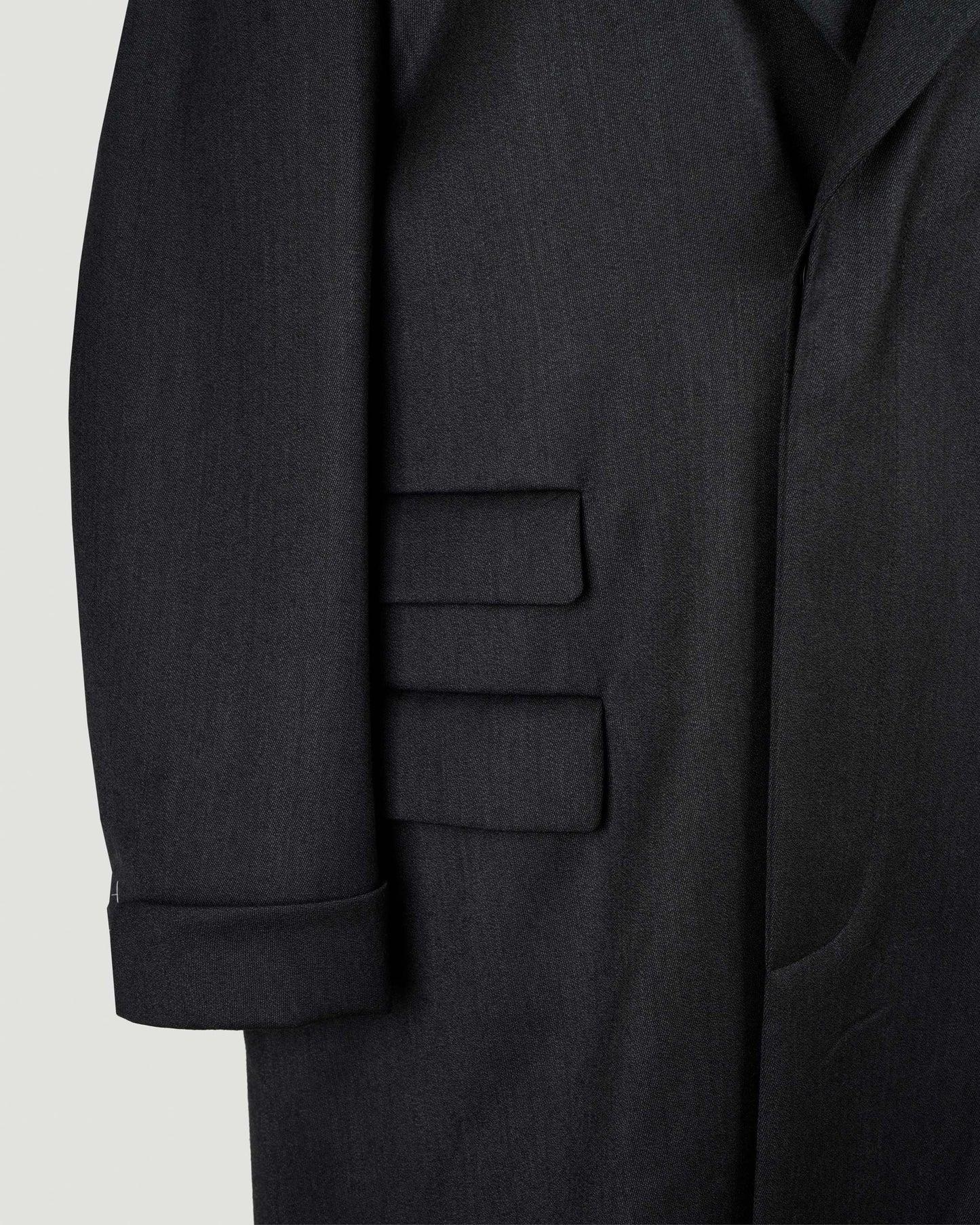 Work-in-progress wool coat in black