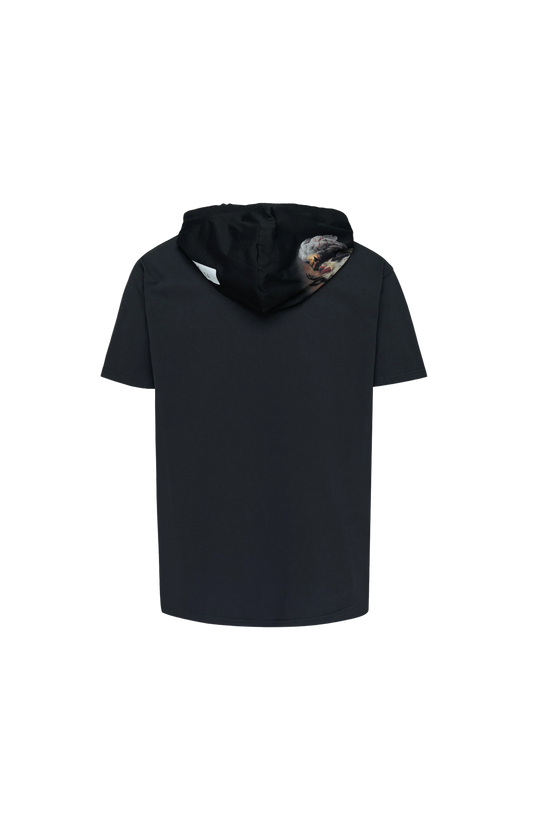Hooded T-shirt in Black