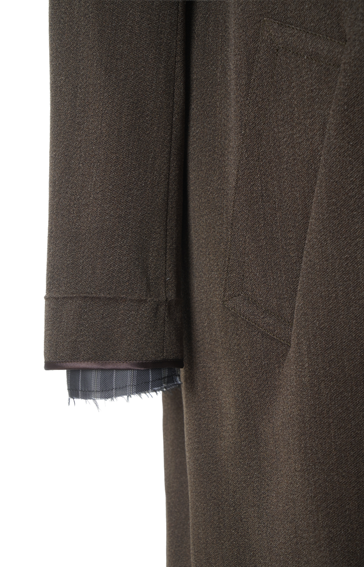 Double-Breasted Wool Coat in Brown