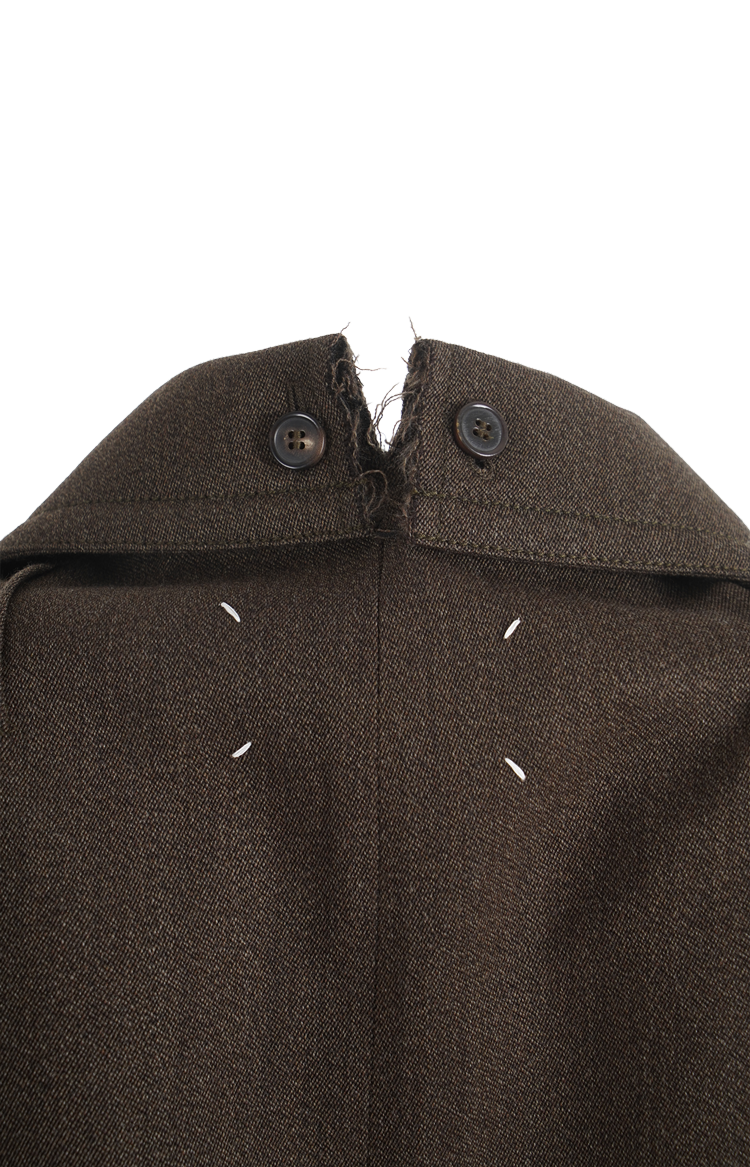 Double-Breasted Wool Coat in Brown
