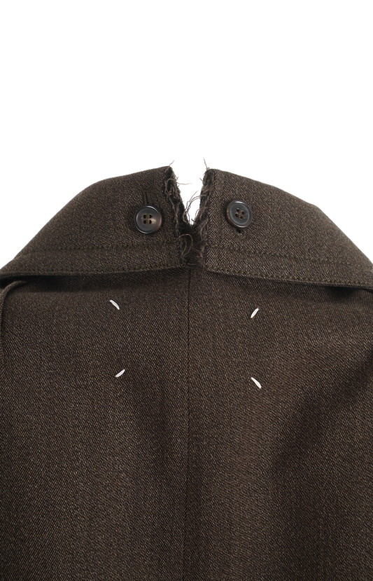 Double-Breasted Wool Coat in Brown