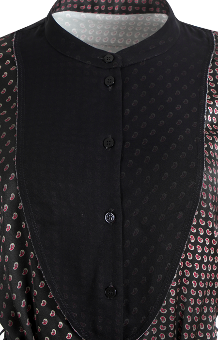 Printed Midi Shirt Dress in Black