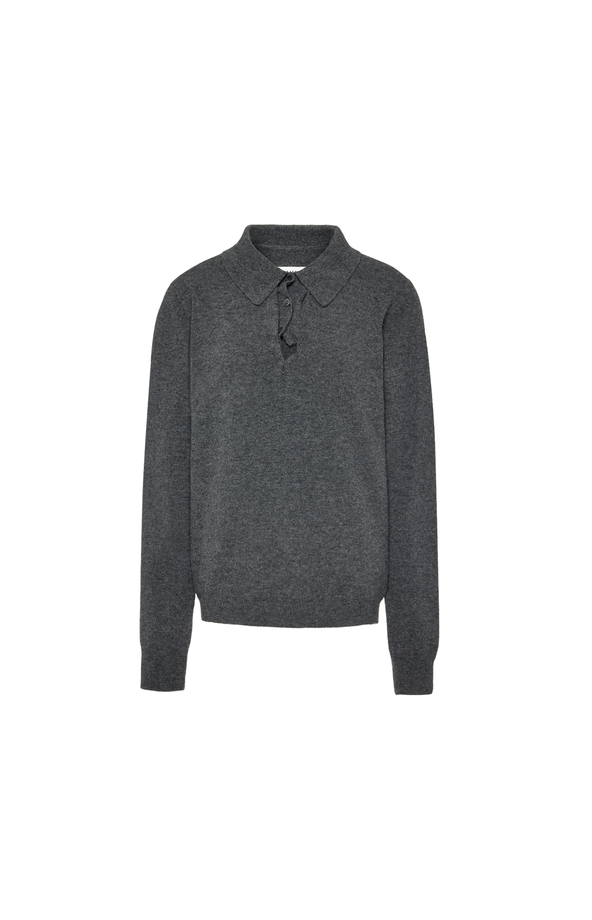 Wool Polo Sweater in Grey
