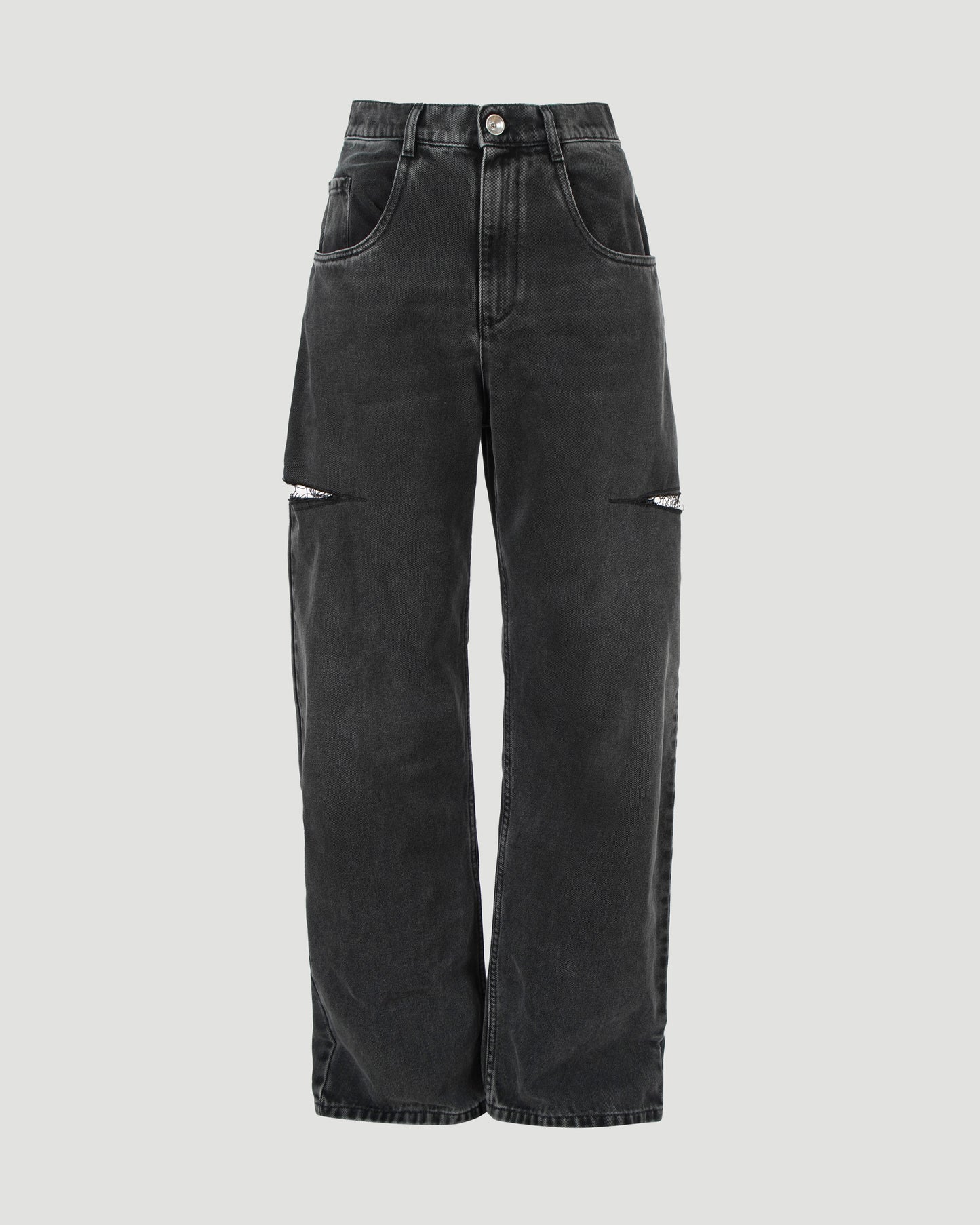 Cut-Out Jeans in Black