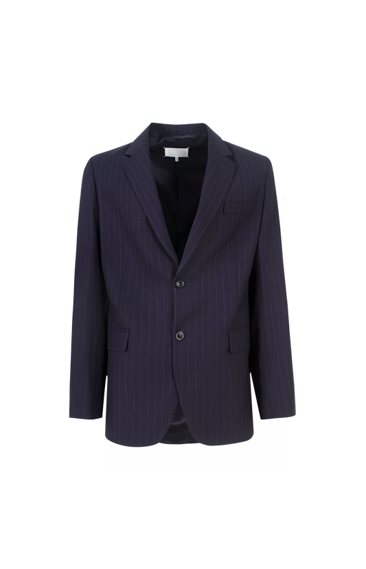 Pinstripe Wool Blazer