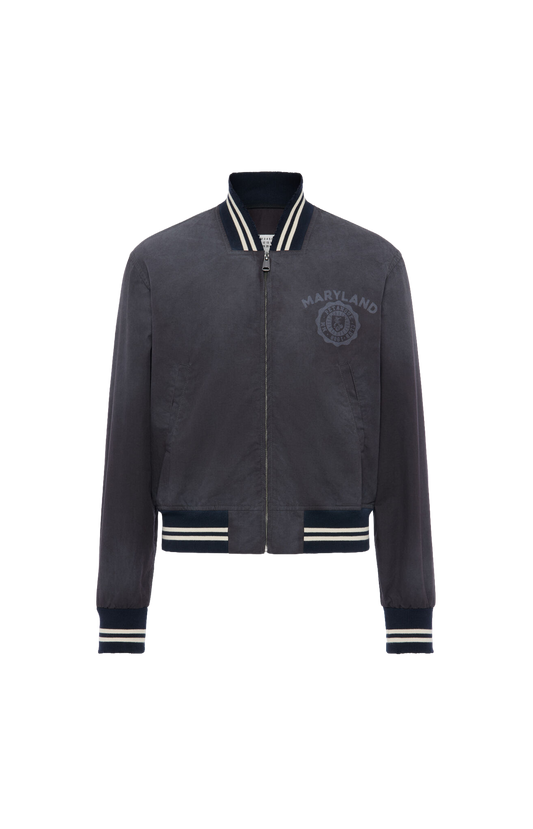 Denim Varsity Caban Jacket