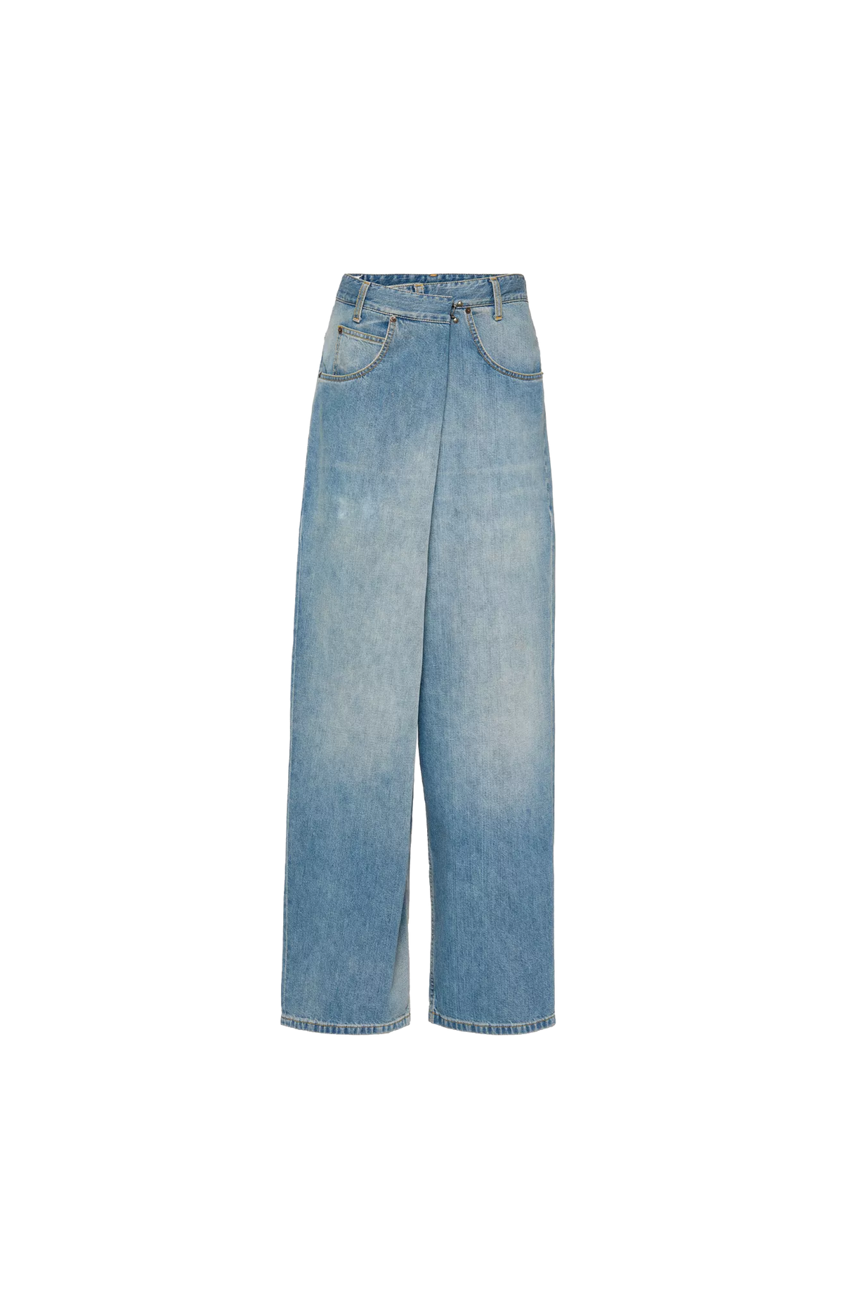 Wrap Denim Jeans in Blue
