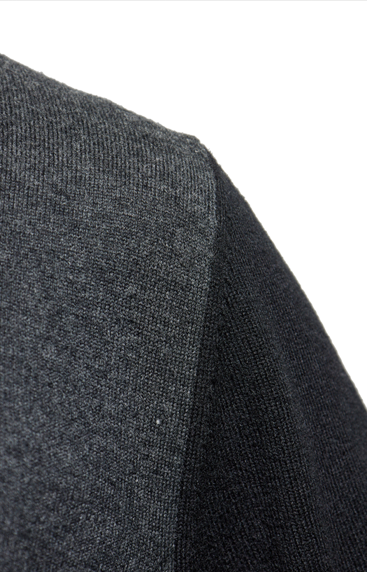 Two-Tone Wool Crewneck in Grey