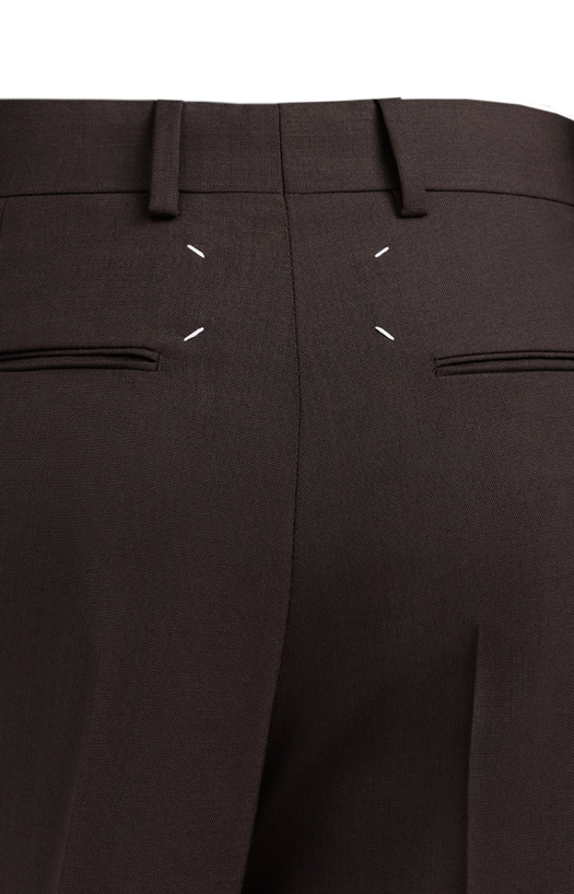 Wool Wide-Leg Trousers In Brown