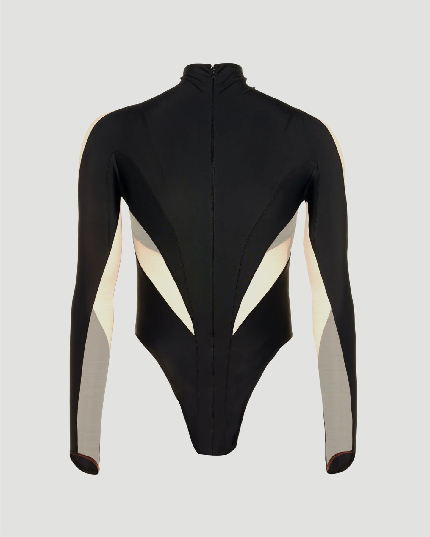 Cut Out Illusion Bodysuit in Black