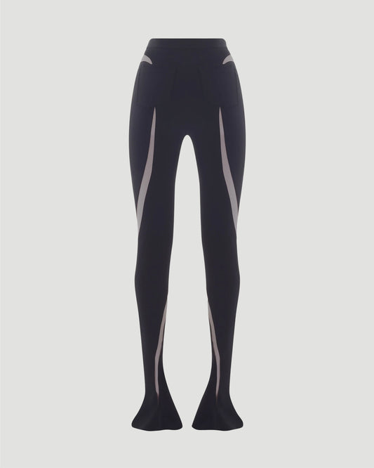 Illusion trousers in black