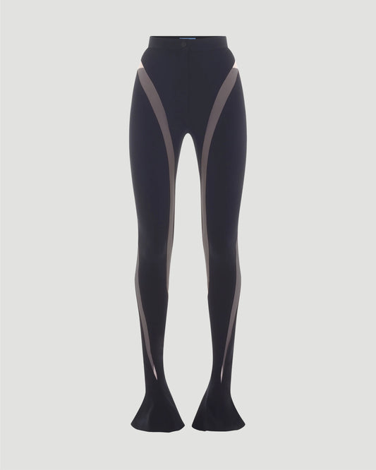 Illusion trousers in black