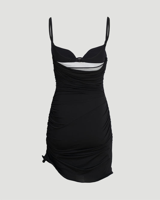 PANELLED DRESS IN BLACK