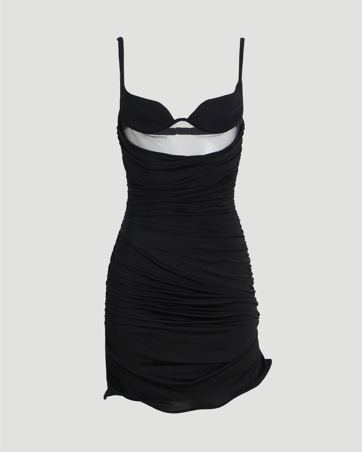PANELLED DRESS IN BLACK