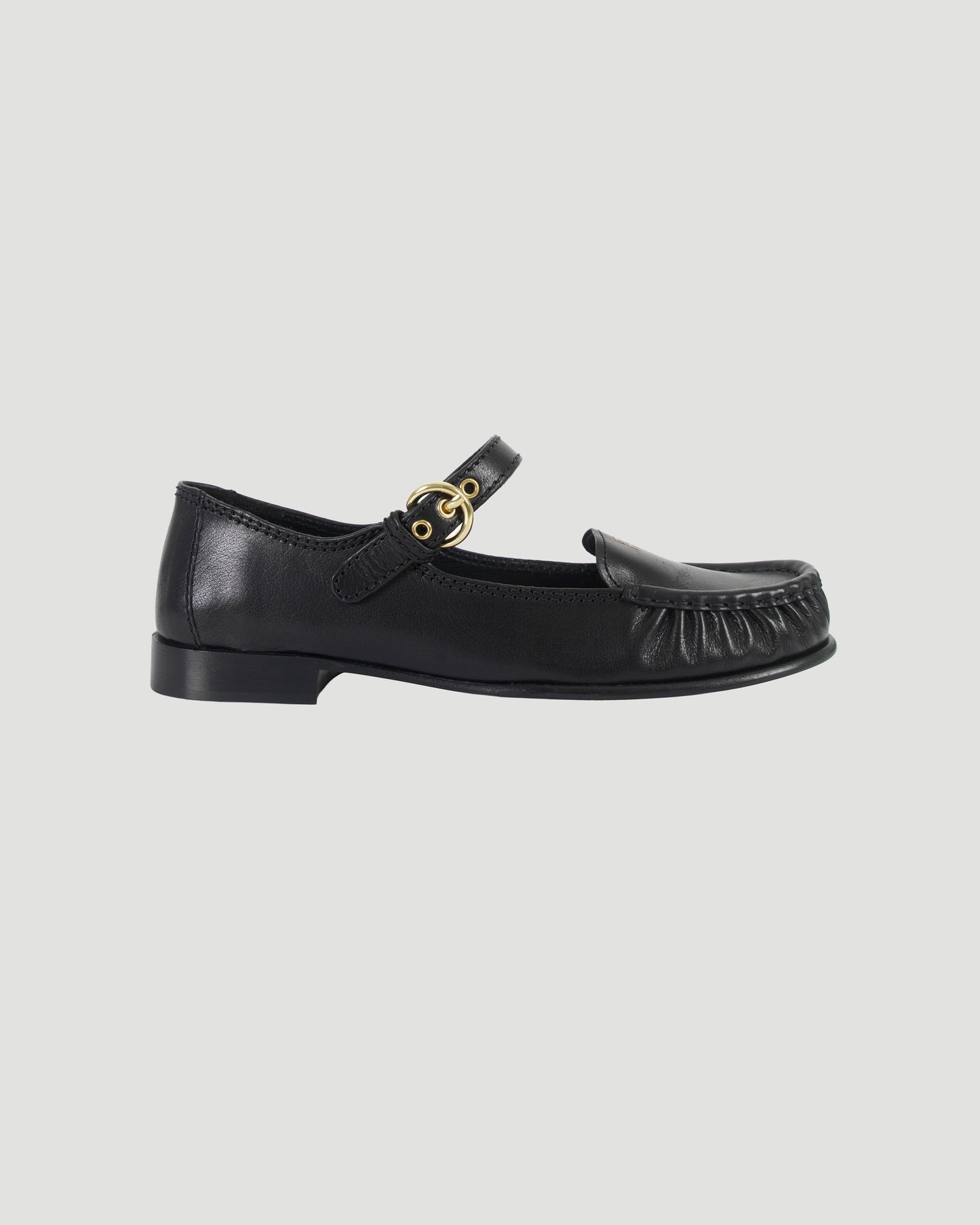 Leather Loafers with Strap