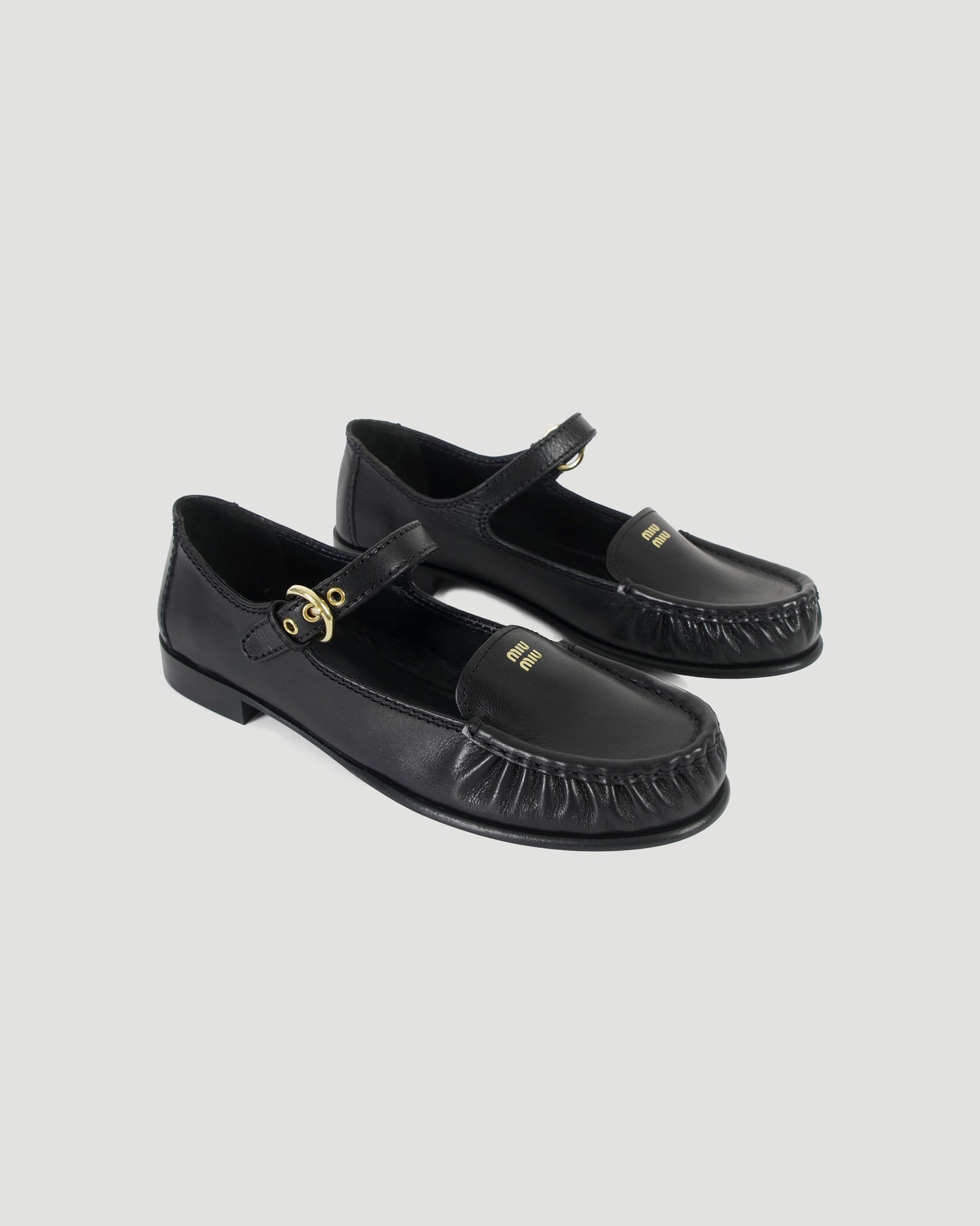 Leather Loafers with Strap