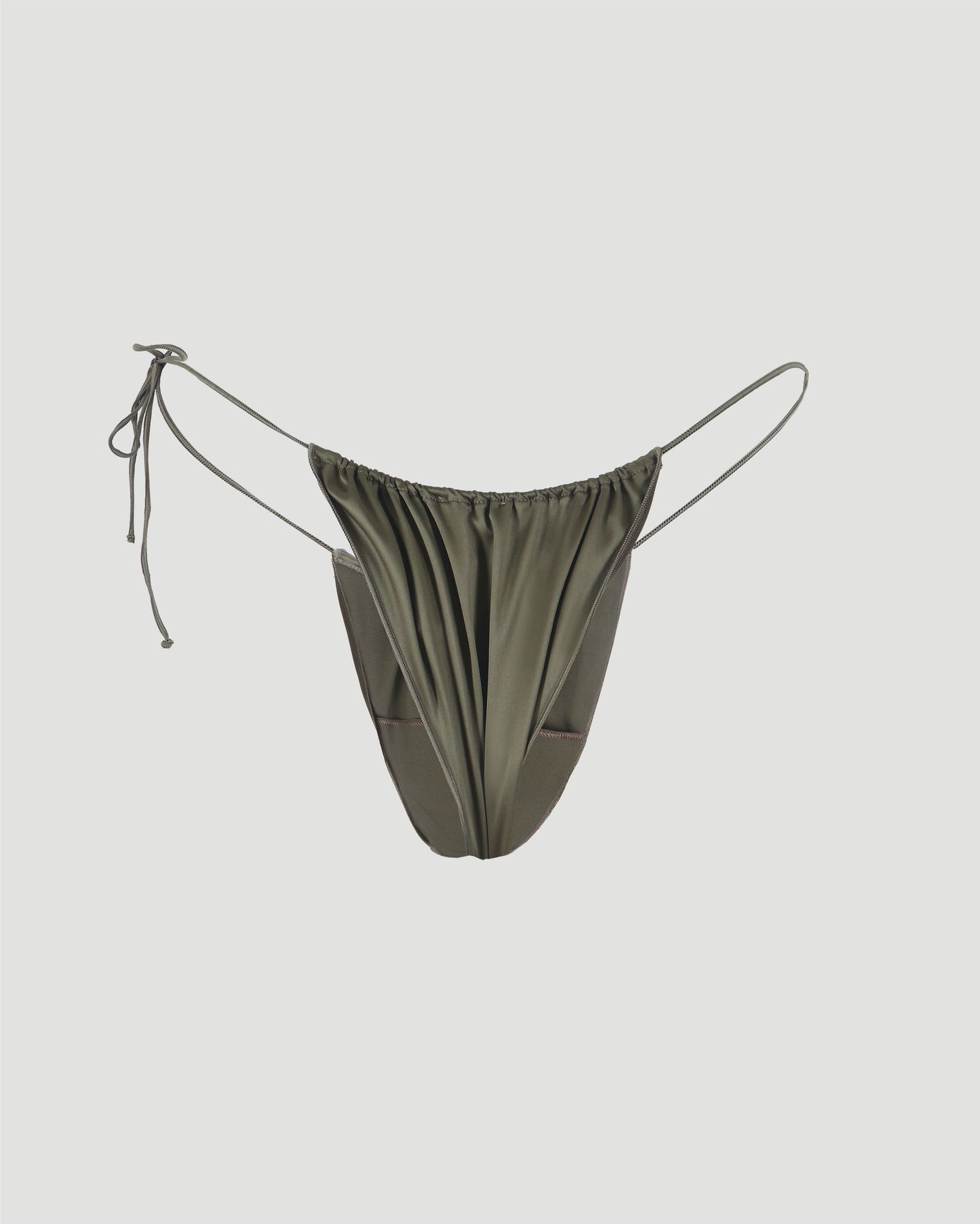 Satin microkini in green