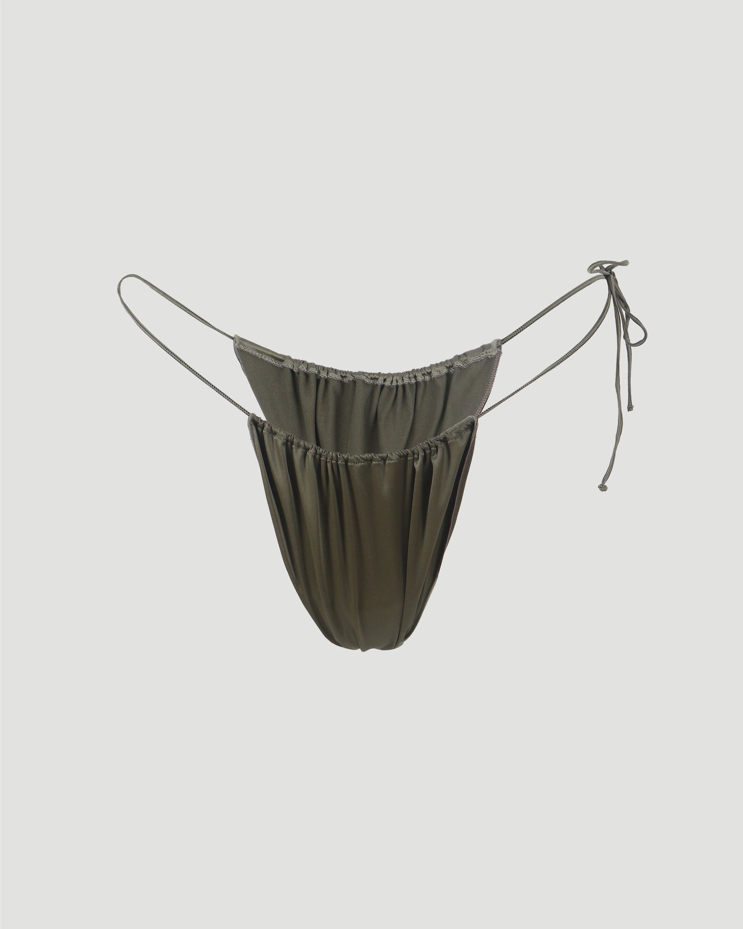 Satin microkini in green