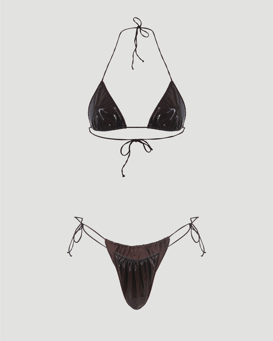 Latex microkini in chocolate brown