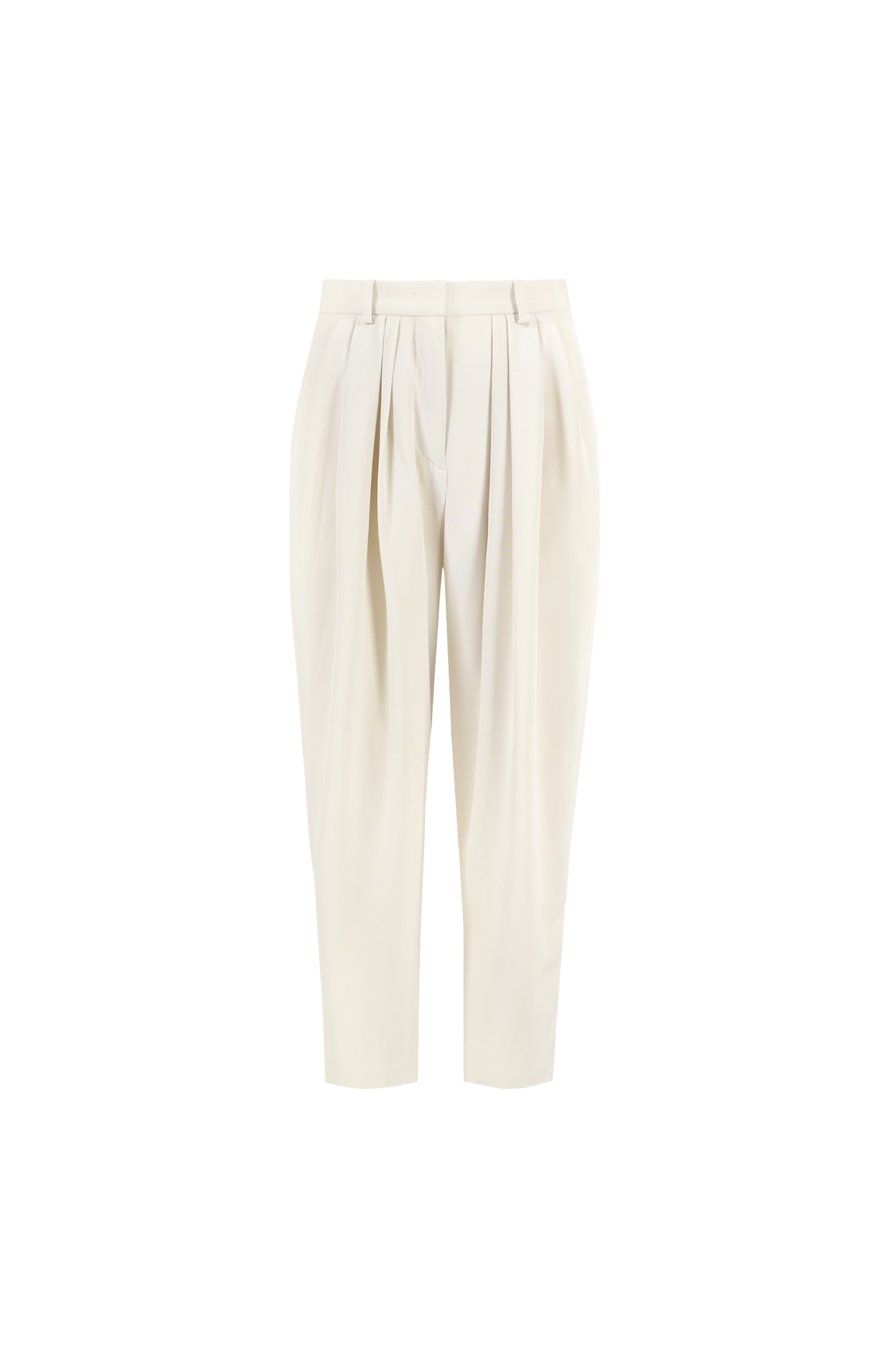 Janice pleated flowing crepe carrot pants