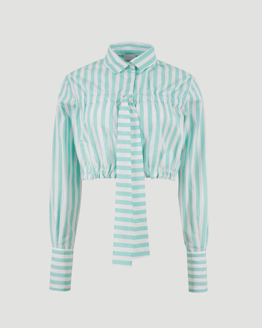 CROPPED BOW SHIRT