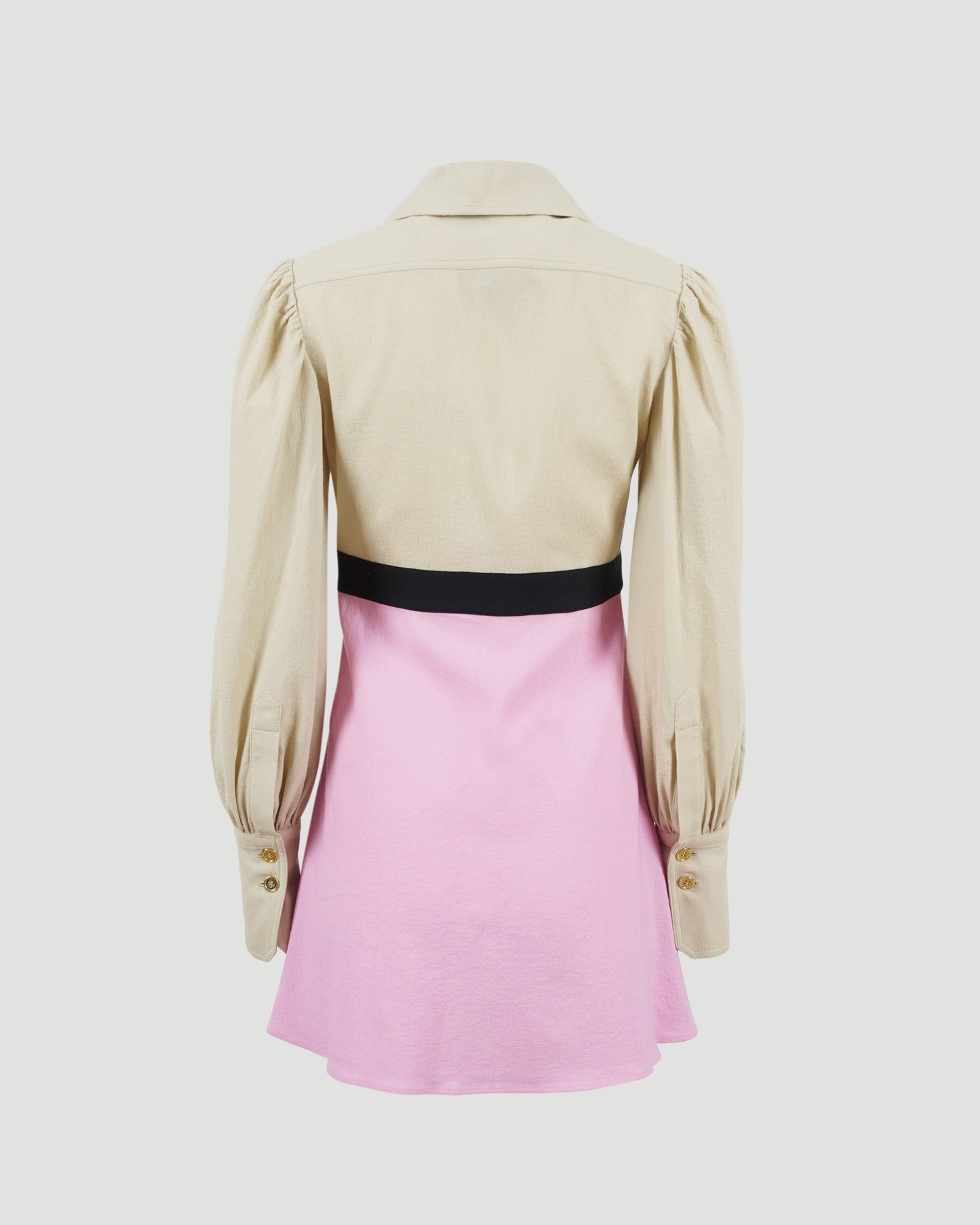 Two-tone mini shirt dress