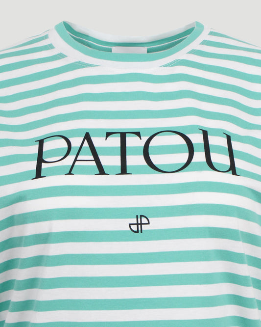 Striped Cotton T-Shirt in Green