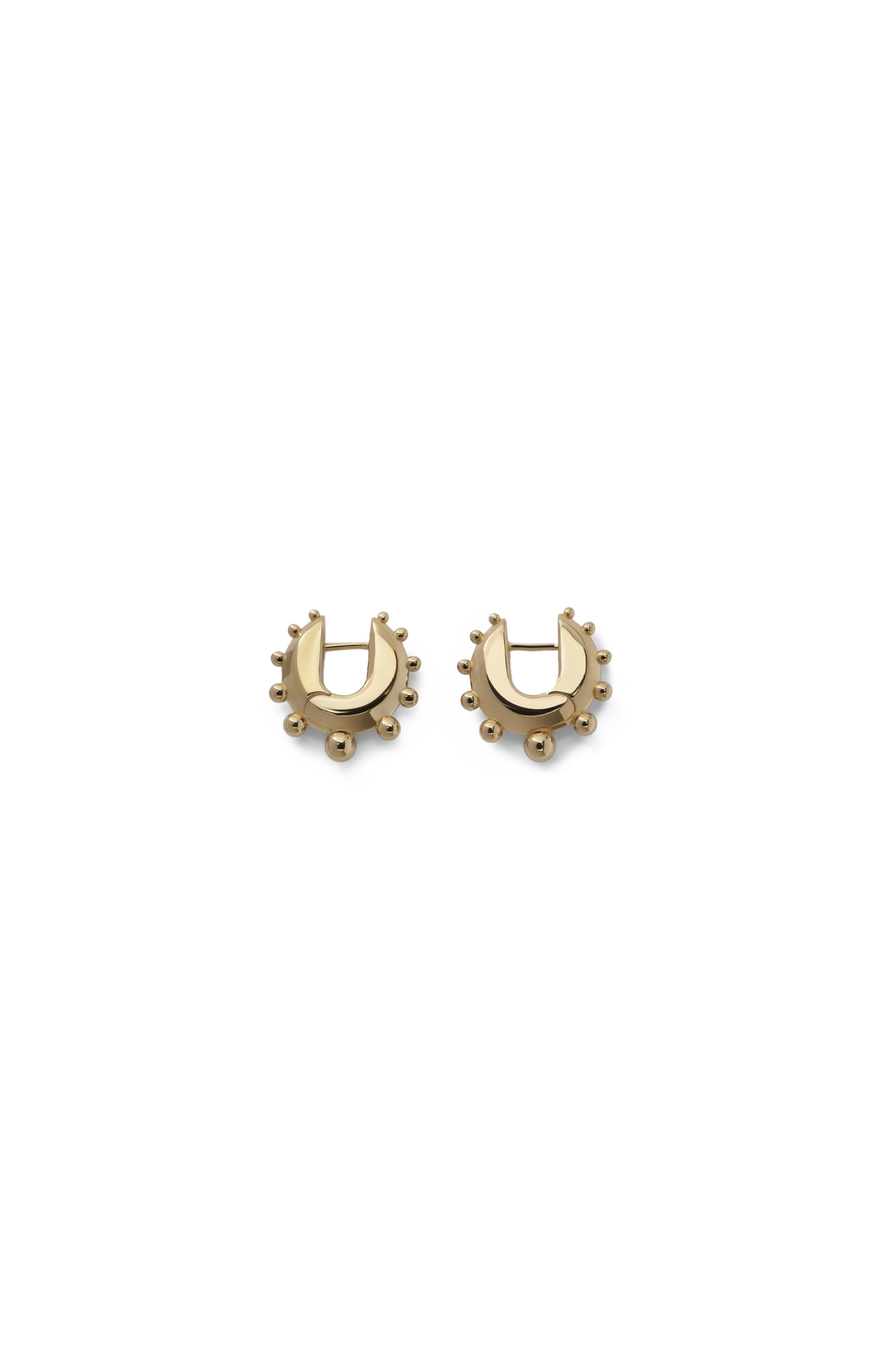 Phoebe Philo Beaded Hoop Earrings Small in Gold — front view