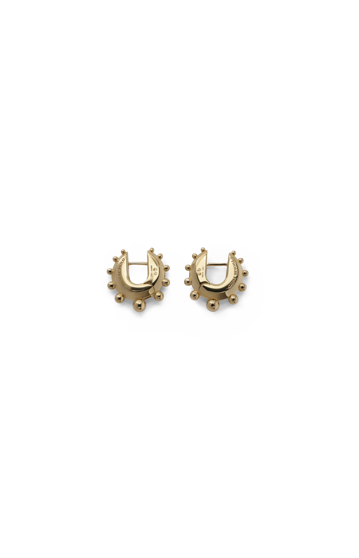 Phoebe Philo Beaded Hoop Earrings Small in Gold — product photo 2