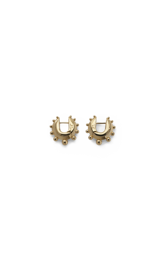 Phoebe Philo Beaded Hoop Earrings Small in Gold — product photo 2