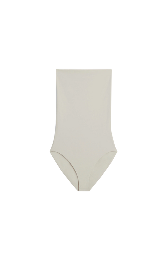Phoebe Philo Fold Down Bikini Bottoms in Stucco — front view