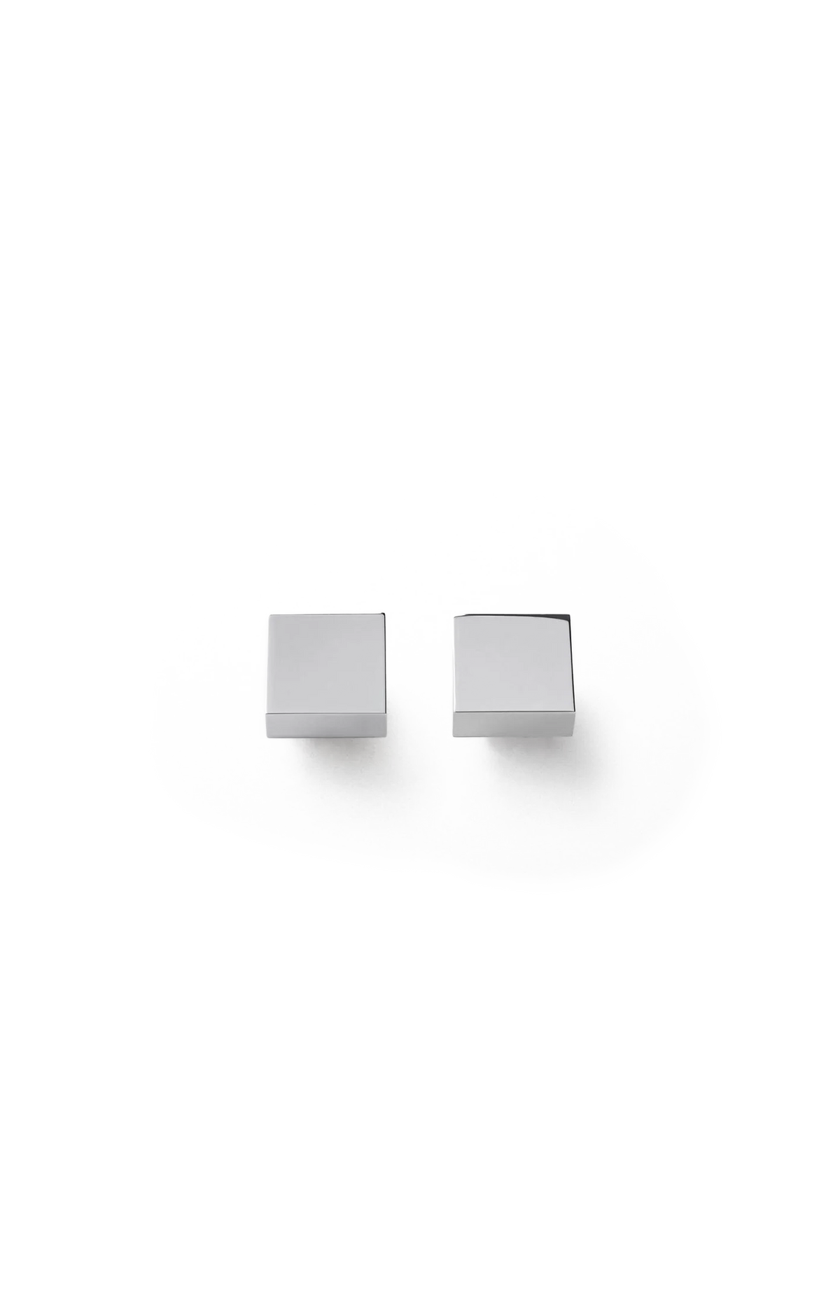 Phoebe Philo Cube Studs in Silver — front view