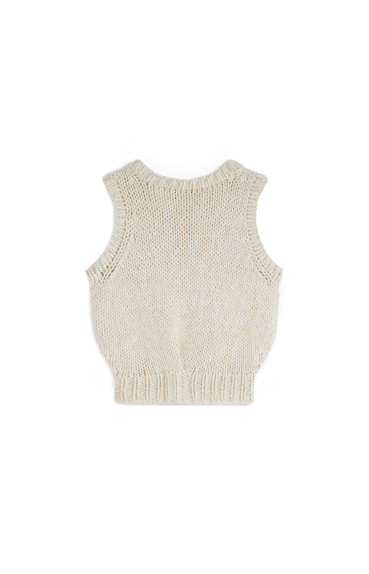 Phoebe Philo Handknit Vest in Cream Wool — product photo 2