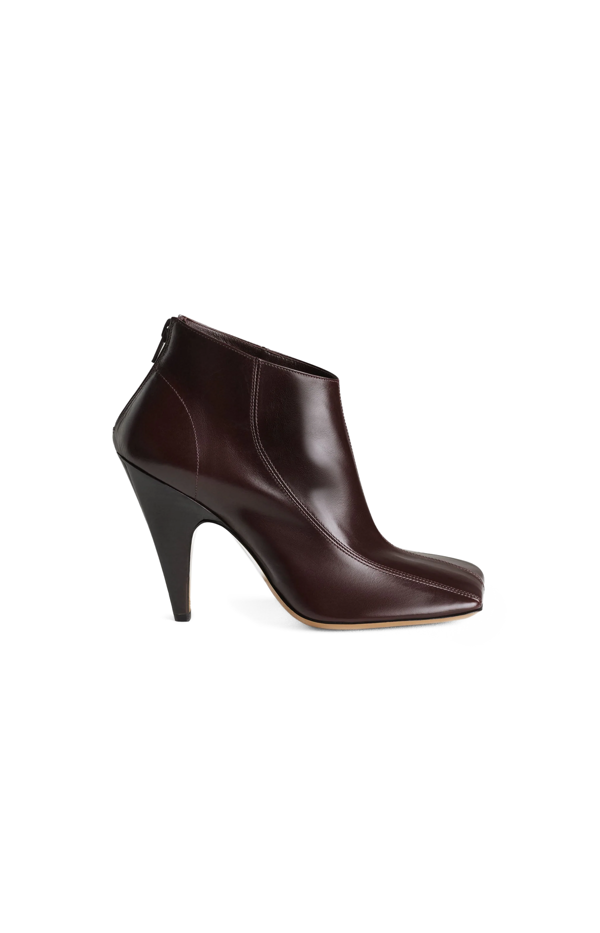 Phoebe Philo Tug Ankle Boot in Oxblood — front view