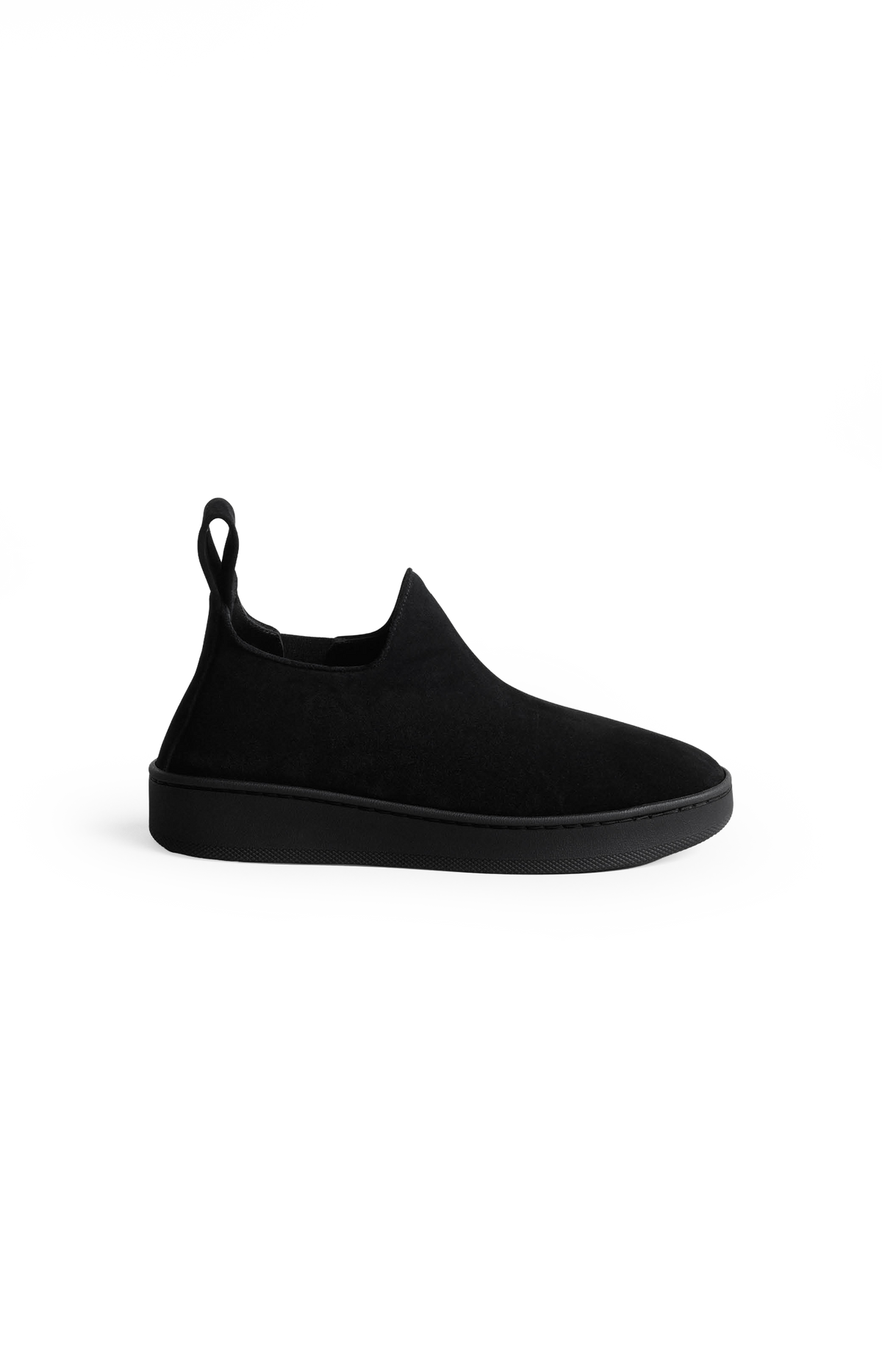 Slip On Sneaker in Black Suede