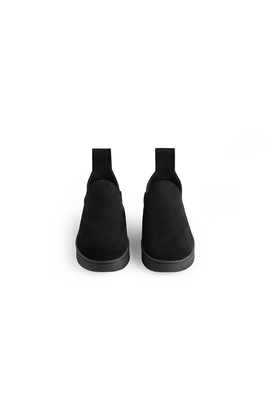 Slip On Sneaker in Black Suede