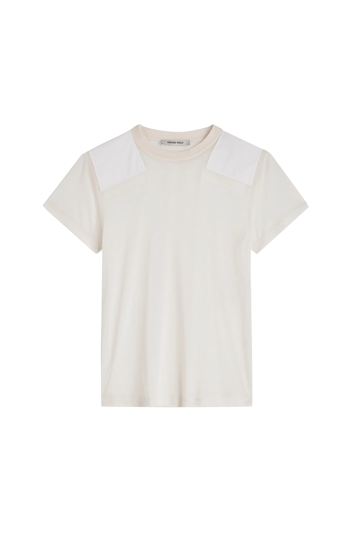 Phoebe Philo Patch T-Shirt in Acid Ivory — front view