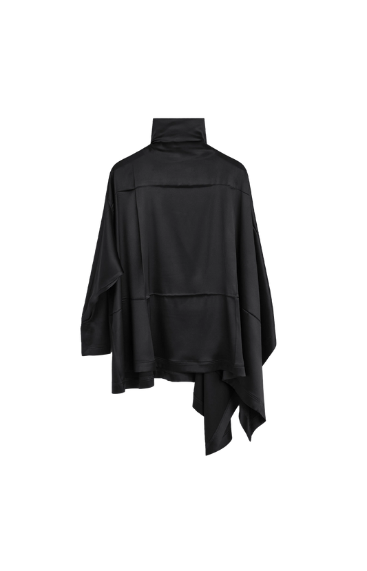 Phoebe Philo Caped Top in Black — front view